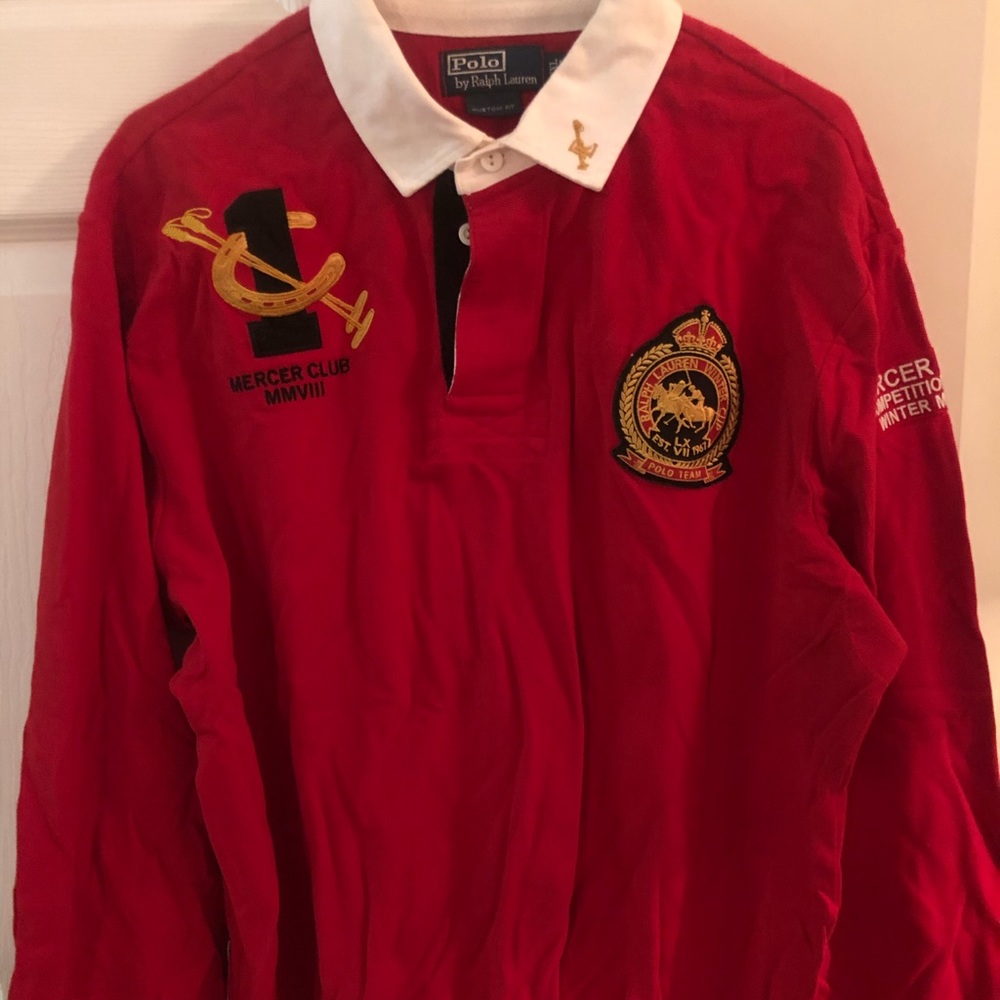 Men’s Ralph Lauren Polo Long Sleeve Red XXL